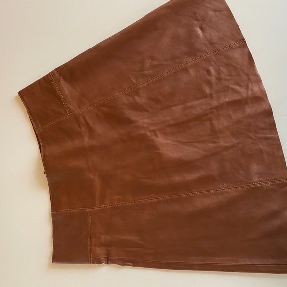 Zara Leather Mini A-Line Skirt - Picture 4 of 5